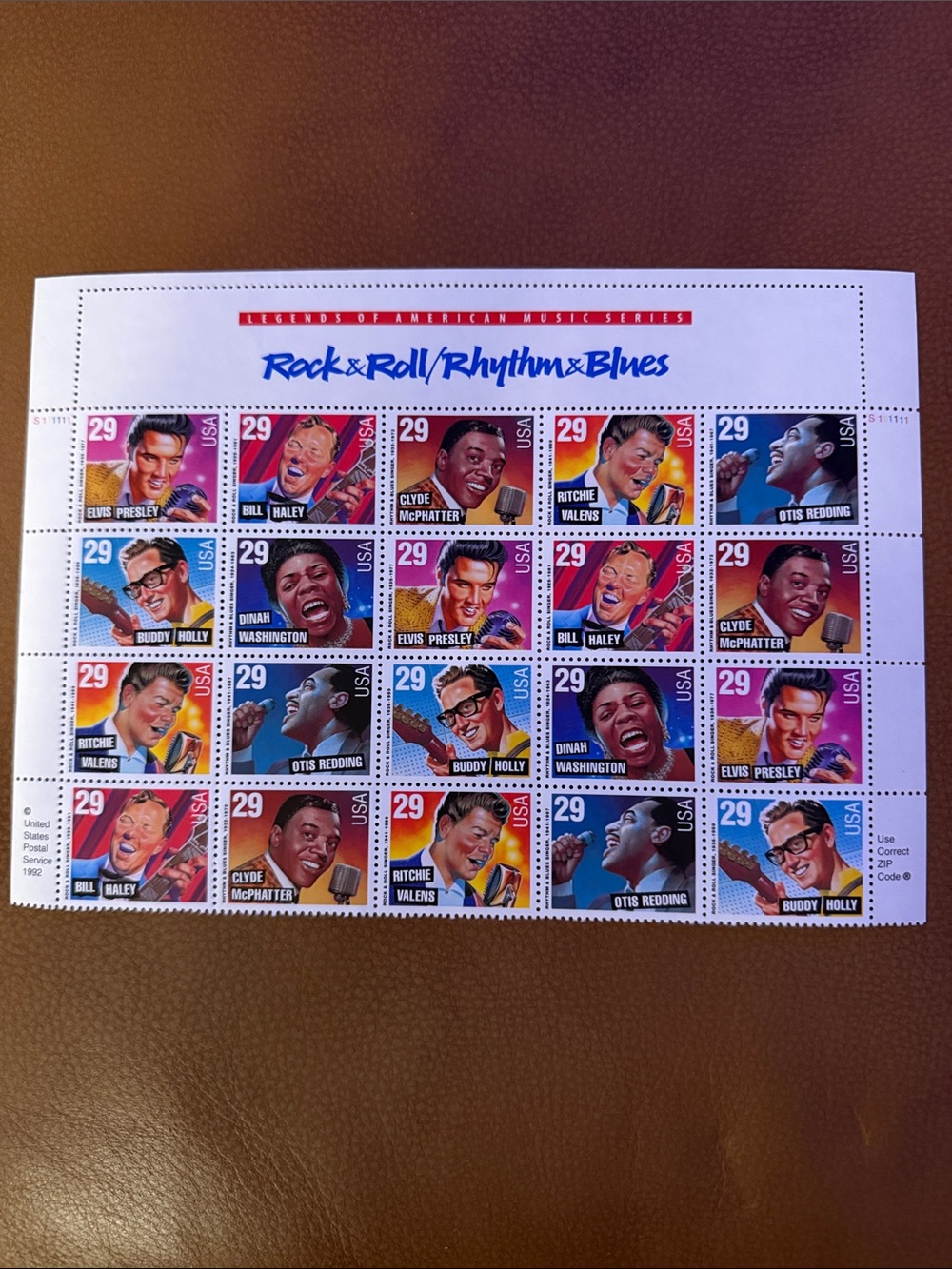 USPS Sheet Set Rock & Roll/Rhythm & Blues 1992